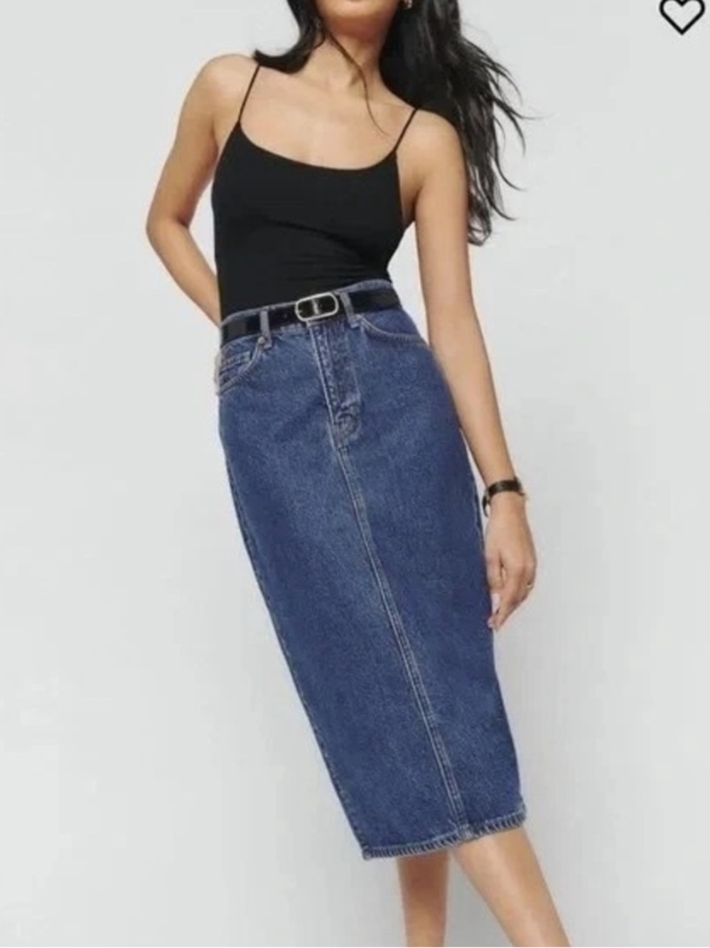 Reformation Jayde High Rise Denim Midi Skirt in Women's 25